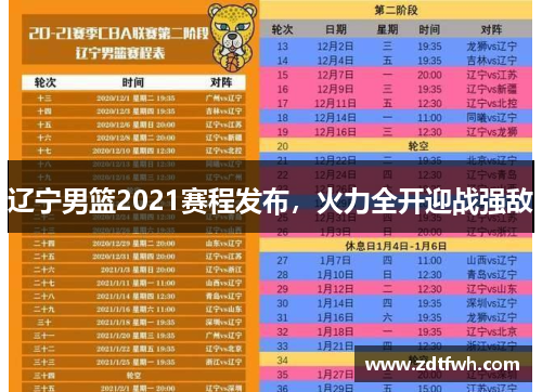 辽宁男篮2021赛程发布，火力全开迎战强敌